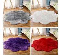 1 pièce Tapis rond à poils longs, Tapis moelleux, Tapis décoratif, Tapis à poils longs duveteux, Tapis rond blanc, Tapis rond gris clair, Tapis rond rose clair, Tapis rond bleu clair, Tapis rond jaune