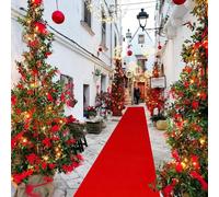 1 pièce Tapis rouge de cérémonie de mariage, tapis blanc, tapis rouge classique pour fête, sans plumes, parfait pour Noël, Thanksgiving, Nouvel An, Saint-Valentin - Tapis d'allée de cérémonie multifon