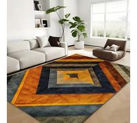 1 pièce Tapis vintage de style européen à motif losange, tapis de zone rectangulaire géométrique moderne et doux, convient pour l'extérieur, l'entrée, le salon, la chambre, la buanderie, la salle de b