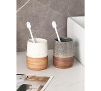 1 pièce Tasse à brosse à dents en céramique brossée de style nordique rétro, tasse à rince-bouche pour couple, accessoires de salle de bain, convient pour la salle de bain, la décoration de la maison,