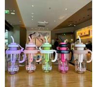 1 pièce Tasse à glace haute capacité, tasse à paille en forme de chat beckoning, bouteille d'eau de sport 1200 ml, tasse en plastique d'été, tasse à bubble tea, grande tasse à paille en forme de ventr
