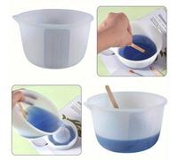 1 pièce Tasse à mesurer en silicone 600 ml/1000 ml, grand bécher mélangeur flexible et antiadhésif réutilisable avec échelle de mesure précise, outil pour la confection de bijoux en résine époxy 1000m