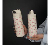 1 pièce Tasse de voyage isolée sous vide 550ml, design papillon & cœur, couvercle à rabat étanche, convient pour la salle de sport, le café, la maison, l'extérieur, les voyages, l'école, les vacances,