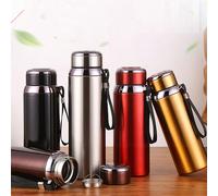 1 pièce Tasse de voyage isolée sous vide de grande capacité 800/1000 ml, bouteille d'eau isolée en acier inoxydable à double paroi, matériau en acier inoxydable, convient pour le lait froid et chaud,