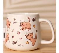 1 pièce Tasse en céramique mignonne 350ml à motif de chat, grande capacité pour le café/le lait, de retour à l'école Nouvelle tasse droite chat mignon 320ml,1314 Nouvelle tasse de chat mignon 350ml,13