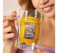 1 pièce Tasse en verre borosilicaté de 800 ml avec motif de dessin animé mignon, résistante au froid et à la chaleur, convient pour le lait, le jus, le café, etc., cadre photo, amitié, bienvenue dans 