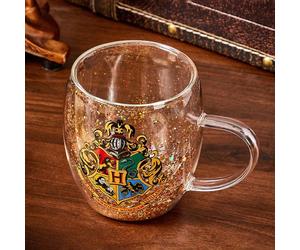 1 pièce Tasse en verre borosilicaté double paroi motif badge 8,8oz/260ml, tasse à café, résistante au froid et à la chaleur, convient pour le lait, le jus, le café, l'eau pétillante, etc., Magic Acade