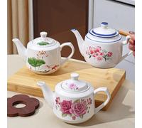 1 pièce Théière de cuisine en céramique épaisse pour la maison, convient pour le thé, le café, le lait, le jus de fruits, l'extérieur, les mariages, les fêtes, les cadeaux, les anniversaires, Noël Pot