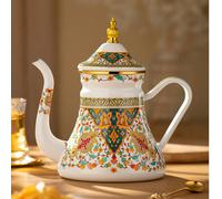1 pièce Théière émaillée, cafetière, théière à motif floral pour infusion, cafetière grande capacité de 1,2 L, cafetière avec poignée, cafetière à goulot étroit, bouilloire, convient pour cuisinière é