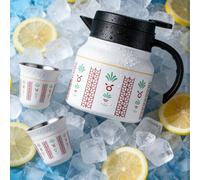 1 pièce Théière isotherme de 800 ml, Théière isotherme style moyen-oriental avec motif fleur et feuille, Cafetière isotherme avec motif chameau et palmier, Théière, Bouilloire; Tasse à café isotherme 