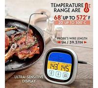 1 pièce Thermomètre alimentaire, jauge de température des aliments à affichage LCD tactile, thermomètre de grill numérique, thermomètre de cuisson des aliments et de la viande de cuisine, thermomètre