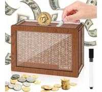 1 pièce Tirelire avec compteur numérique et fente pour pièces, défi d'épargne de 2 000 $ à 10 000 $, tirelire pour adultes, bocal d'épargne en espèces, cadeau parfait pour les fêtes, décoration d'inté