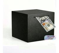 1 pièce Tirelire en acier inoxydable noir - Solution sécurisée de budgétisation et d'épargne avec un design à accès par cassage - Fournitures de rangement de bureau pour adultes Taille Unique,grand,Tr
