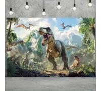 1 pièce Toile de fond rose Dinosaure pour anniversaire, Décoration de fête d'anniversaire Dinosaure, Fournitures de fête d'anniversaire Dinosaure Thème de la jungle Happy Birthday, Bannière d'annivers