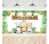 1 pièce Toile décorative murale avec motif animal de la jungle pour anniversaire, décoration de salle de fête à thème animalier, pour intérieur et extérieur, bannière pour clôture, cadeau de festival 