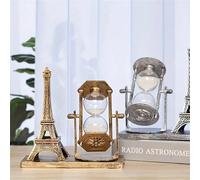 1 pièce Tour de fer vintage rotative, Horloge en forme de Tour Eiffel, Boule cinétique, Décoration de maison en forme de grande roue. Convient pour pendaison de crémaillère, salon, bureau, bureau, cad