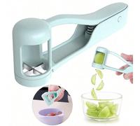 1 pièce Trancheuse de fruits manuelle en acier inoxydable - Conception de poignée ergonomique, forme carrée à main, convient pour les raisins, les fraises et les cerises - Trancheuse rapide, sans alim