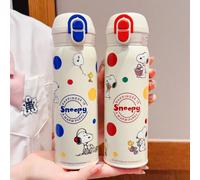 1 pièce Tumbler isotherme en acier inoxydable Snoopy de 500 ml, grande capacité avec paille, bouteille d'eau pour étudiant, mug de sport portable, unisexe Vert 500ML,Bleu 500ML,Rouge 500MLAcier inoxyd