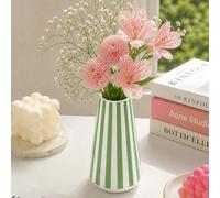 1 pièce Vase de style européen minimaliste à rayures vertes & blanches, décoration haut de gamme pour meuble TV du salon et meuble de salle à manger M,SABS