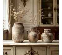 1 pièce Vase en céramique de style Wabi-Sabi, convient comme décoration de table, pot de poterie d'accent bohème pour le salon, la salle à manger, pot de plante artistique pour le bureau, décoration d