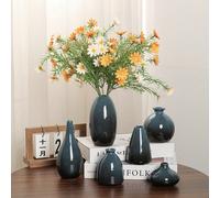 1 pièce Vase en céramique émaillée bleu étoilé dégradé, vase de décoration pour arrangement floral de bureau, petite bouteille d'aromathérapie Mer étoilée,Domaine céleste,Voie lactée,Tianyu,nébuleuse,