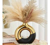 1 pièce Vase en céramique pour donut de 5,5 pouces, vase rond convenant pour planter de l'herbe de roseau, vase décoratif moderne nordique pour fleurs, décoration de vase en céramique, convient pour m