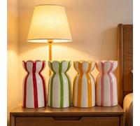1 pièce Vase en céramique rayé peint à la main classique, style minimaliste moderne Ins, décoration créative de composition florale peinte à la main, ornement décoratif multifonctionnel pour le salon,