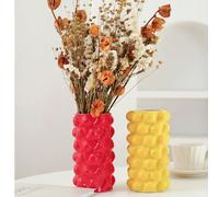 1 pièce Vase en céramique thème fruits à la mode - motif citron et fraise, détails en relief, décoration d'intérieur, convient pour les fleurs séchées et les plantes hydroponiques, salon, étagère, cha
