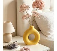 1 pièce Vase en forme de donut fait main, centre de table décoratif de style bohème minimaliste pour salon, chambre, bureau, mariage, fête, décoration de la maison, vase à fleurs, centre de table, déc