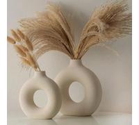 1 pièce Vase en forme de donut fait main, style bohème minimaliste moderne, décoration florale, convient pour le salon, la chambre, le bureau, la table de mariage, la fête, la décoration de la maison,