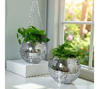 1 pièce Vase en verre boule à facettes miroir, pot de style disco à fond plat, décoration de centre de table pour les fêtes de la Coupe du Monde 2026, vase à fleurs en verre pour la maison, le bureau,