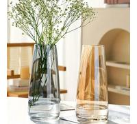 1 pièce Vase en verre de couleur unie élégant, convient pour la décoration de la maison et du bureau - Design cylindrique multifonctionnel, applicable au salon, à la chambre, au bureau - Parfait pour