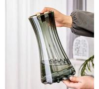 1 pièce Vase en verre de style moderne, design cylindrique rayé, vase décoratif artistique, convient pour la maison, le salon, la chambre, la table basse, le bureau, la réception, idéal pour la décora