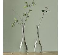 1 pièce Vase en verre japonais, décoration zen transparente, nouvelle décoration de style chinois pour la maison, arrangement floral, vase à fleurs séchées à bouche fine, cadeau pour anniversaire, rem