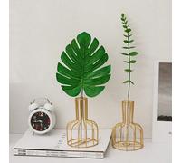 1 pièce Vase lanterne de style européen, accessoire décoratif léger en fer et verre de luxe pour l'arrangement floral hydropique dans le salon de la maison [Matériau antirouille renforcé et épaissi] -