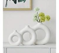 1 pièce Vase moderne de style nordique en forme de donut - Décoration d'intérieur à design géométrique rond pour le salon, centre de table floral en plastique, décoration Rama, décoration de pièce Ram