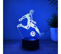 1 pièce Veilleuse 3D de football, design sportif créatif, cadeau pour les fans de football, contrôle tactile 7 couleurs changeantes, décoration de chambre, cadeau d'anniversaire/fête, décoration de fê