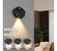 1 pièce Veilleuse à détecteur de mouvement, design de coquillage factice, installation magnétique, lampe murale à capteur, veilleuse sans fil alimentée par batterie, convient pour les escaliers, les c