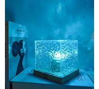 1 pièce Veilleuse à pression d'eau rotative dynamique avec télécommande et 16 couleurs réglables, favorise efficacement l'état de sommeil. Projecteur de cristal à flamme à pression d'eau rotative, con