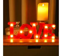 1 pièce Veilleuse décorative de chambre en forme de lettre LOVE mignonne, alimentée par piles, veilleuse décorative intérieure adorable, convient pour le salon, la chambre, la décoration de table, la 
