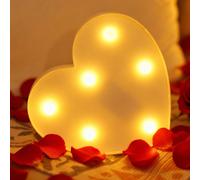 1 pièce Veilleuse décorative en forme de cœur mignonne, à piles, décoration intérieure, veilleuse mignonne, convient pour le salon, la chambre, la décoration de bureau, la décoration de fête de mariag