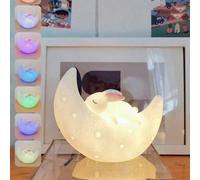1 pièce Veilleuse Lapin de Lune, Lampe Lapin Créative Moderne, Lampe de Chevet de Chambre à Coucher, Éclairage Décoratif, Petite Lampe de Table Décorative, Cadeau pour le Ramadan et la Saint-Valentin