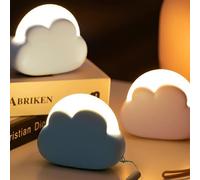 1 pièce Veilleuse LED en forme de nuage à luminosité réglable et rechargeable, 4 niveaux de gradation, câble en silicone, design de nuage mignon, cadeau créatif pour la chambre à coucher Taille Unique