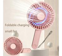 1 pièce Ventilateur pliable portatif avec cordon, câble de charge USB, rose, ventilateur portatif mini à main avec batterie rechargeable, 3 réglages de vitesse, flux d'air puissant, convient aux femme