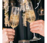1 pièce Verre à champagne personnalisable avec nœud & nom - Flûte à champagne gravée, cadeau de demoiselle d'honneur, anniversaire de mariage, verre réutilisable à laver à la main, cadeau romantique p