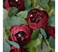 1 pièce Vigne de fleurs artificielles en plastique, couronne de fleurs artificielles moderne, convient pour mariage, décoration de la maison, Saint-Valentin, cadeaux 2 pièces,Grande vigne de pivoine r