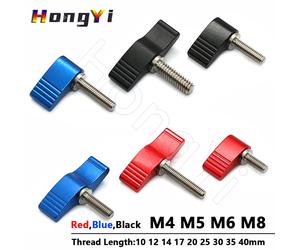 1 pièce Vis à molette M4 M5 M6 M8 Type T/Type 7, Vis de serrage manuel réglable en forme de papillon pour rail de glissière SLR 7 Type Red