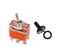 1 pièces 15A 250V interrupteur à bascule étanche avec couvercle de protection for équipement électronique panneau de commande industriel bricolage remplacement(1321S ON-ON,Momentary)