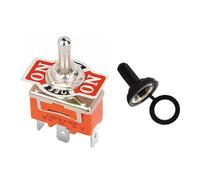 1 pièces 15A 250V interrupteur à bascule étanche avec couvercle de protection for équipement électronique panneau de commande industriel bricolage remplacement(1122P ON-OFF-ON,Latching)