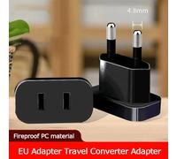 1 pièces 4.8mm adaptateur de prise de courant US vers ue Euro Europe prise convertisseur de prise de courant adaptateur de voyage convertisseur de puissance prise noir
